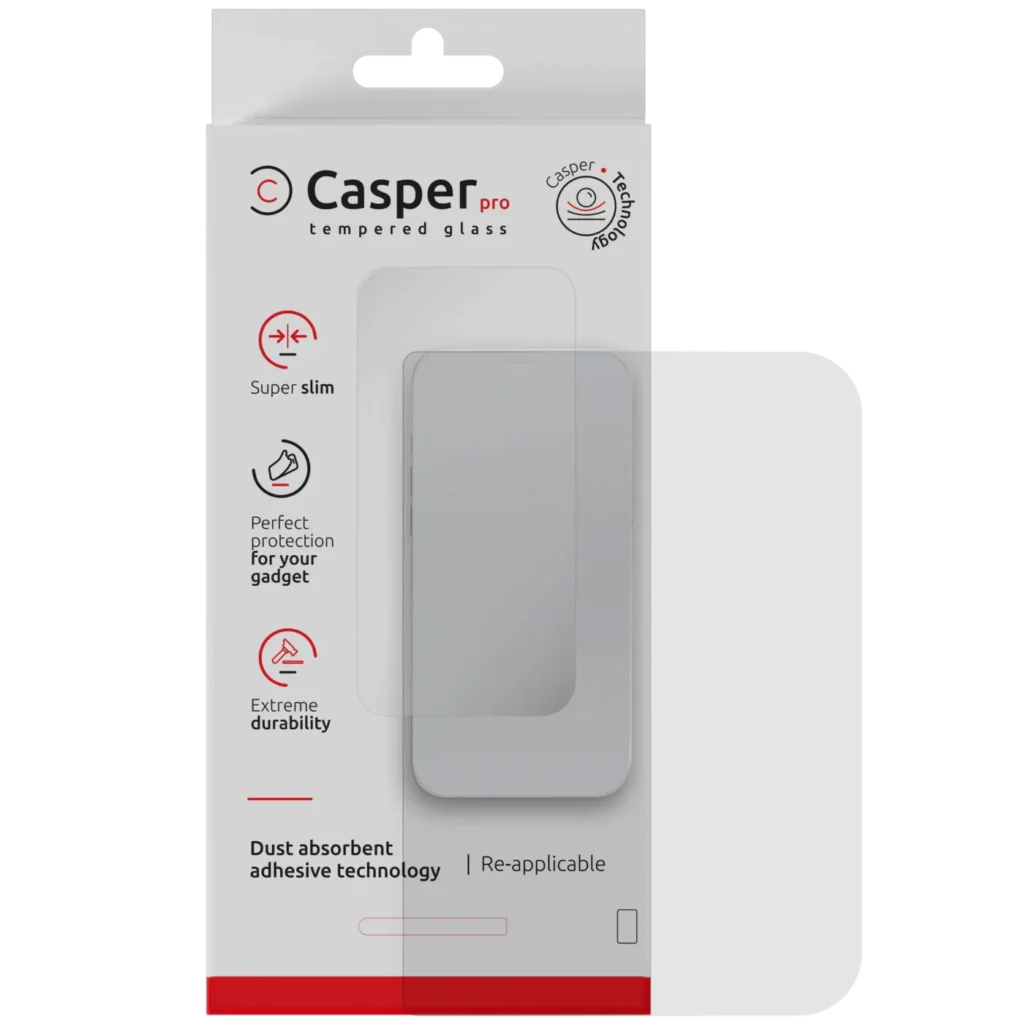Casper Pro Tempered Glass Compatible For iPhone Duo (Retail Pack) (Clear)