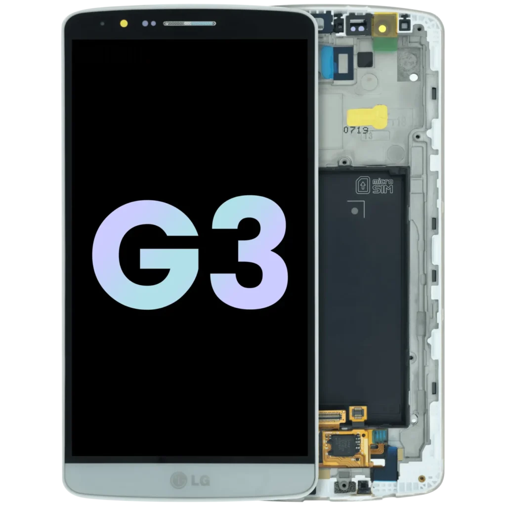 LCD Assembly With Frame For LG G3 (Genuine OEM) (White)