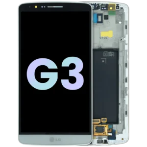 LCD Assembly With Frame For LG G3 (Genuine OEM) (White)