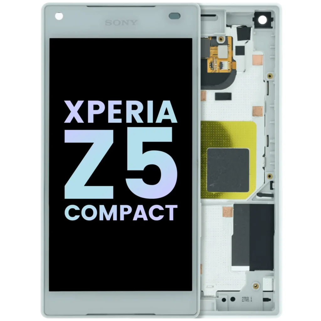 LCD Assembly With Frame For Sony Xperia Z5 Compact (Genuine OEM) (White)