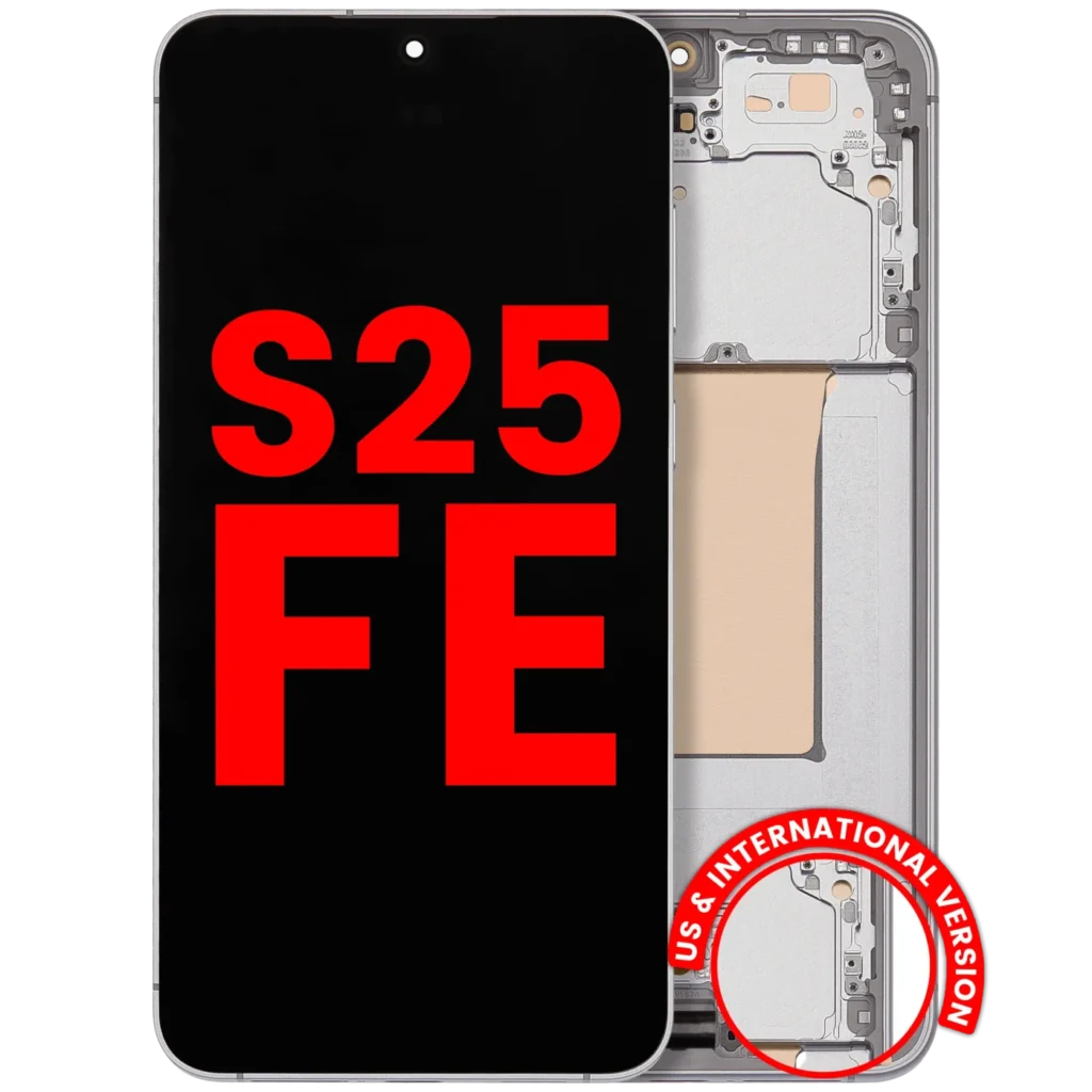 OLED Assembly With Frame For Samsung Galaxy S25 FE 5G (US & International Version) (Aftermarket Plus Soft) (White)