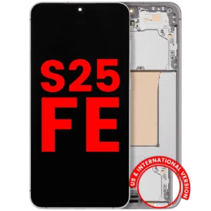 OLED Assembly With Frame For Samsung Galaxy S25 FE 5G (US & International Version) (Aftermarket Plus) (White)
