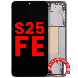 OLED Assembly With Frame For Samsung Galaxy S25 FE 5G (US & International Version) (Aftermarket Plus) (Jetblack)