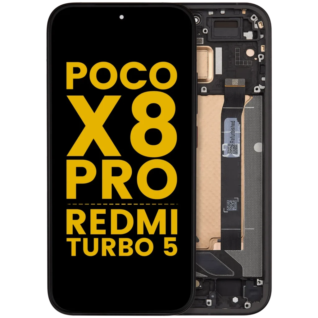 OLED Assembly With Frame For Xiaomi Poco X8 Pro / Redmi Turbo 5 (Refurbished) (Asphalt Black)