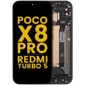 OLED Assembly With Frame For Xiaomi Poco X8 Pro / Redmi Turbo 5 (Refurbished) (Asphalt Black)