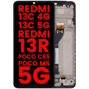 LCD Assembly With Frame For Xiaomi Redmi 13C 4G / 13C 5G / Redmi 13R / Poco C65 / Poco M6 5G (Aftermarket Plus) (All Colors)