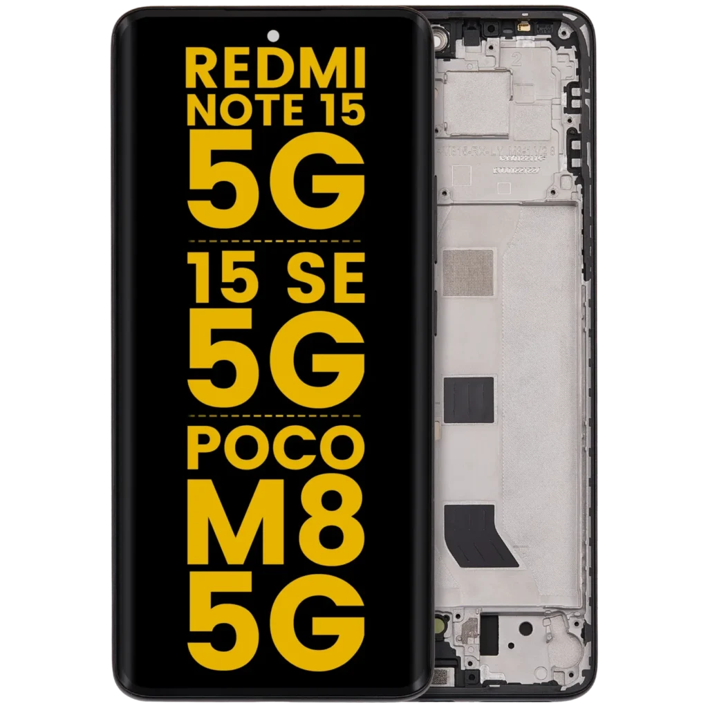 OLED Assembly With Frame For Xiaomi Redmi Note 15 5G / Redmi Note 15 SE 5G / POCO M8 5G (Refurbished) (Black)
