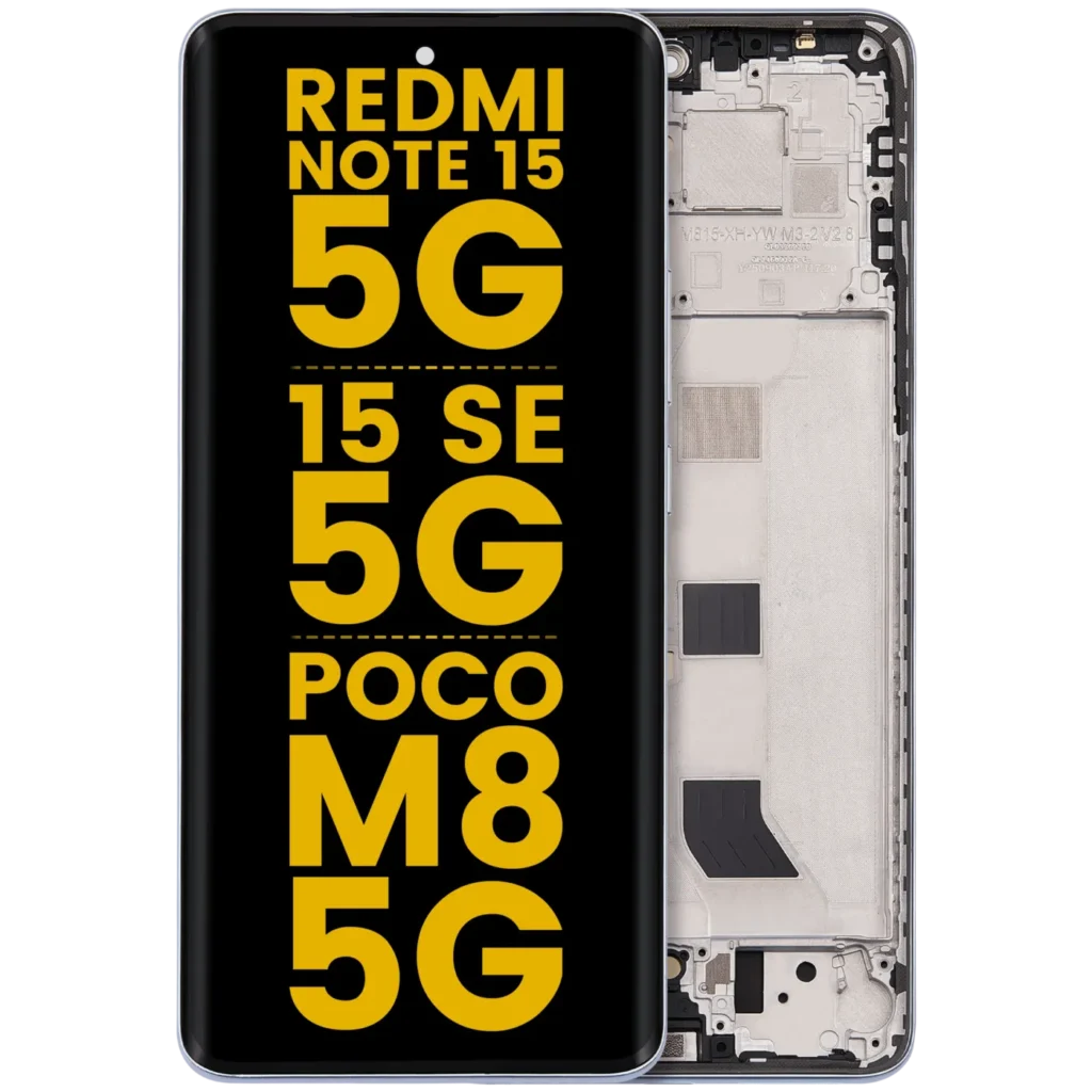 OLED Assembly With Frame For Xiaomi Redmi Note 15 5G / Redmi Note 15 SE 5G / POCO M8 5G (Refurbished) (Glacier Blue)