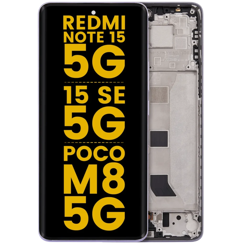 OLED Assembly With Frame For Xiaomi Redmi Note 15 5G / Redmi Note 15 SE 5G / POCO M8 5G (Refurbished) (Mist Purple)