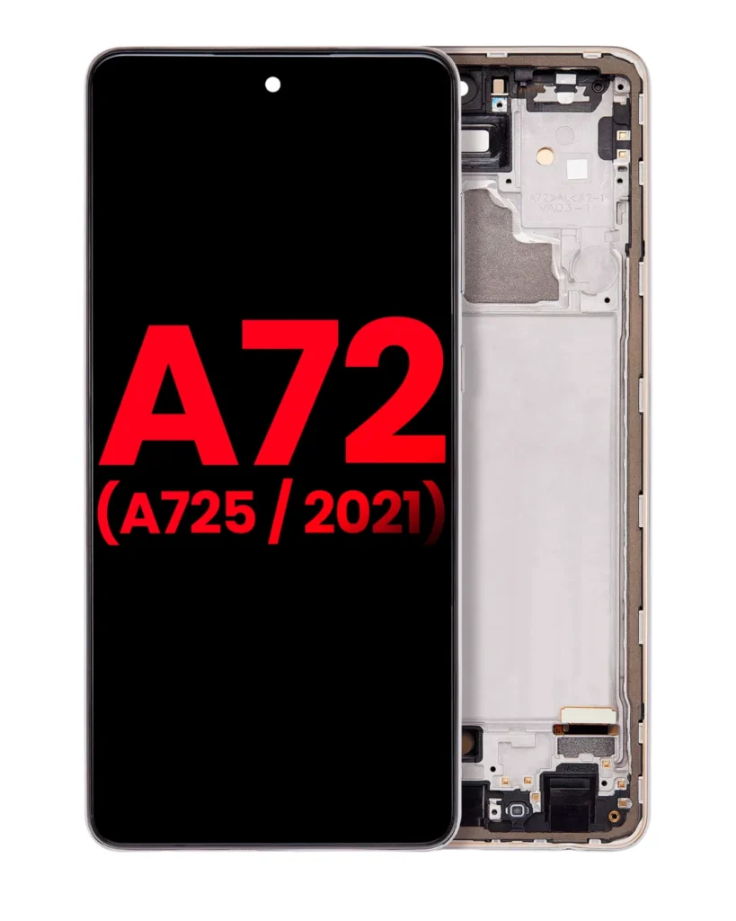 OLED Assembly With Frame For Samsung Galaxy A72 (A725 / 2021) (Aftermarket Plus) (Awesome White)