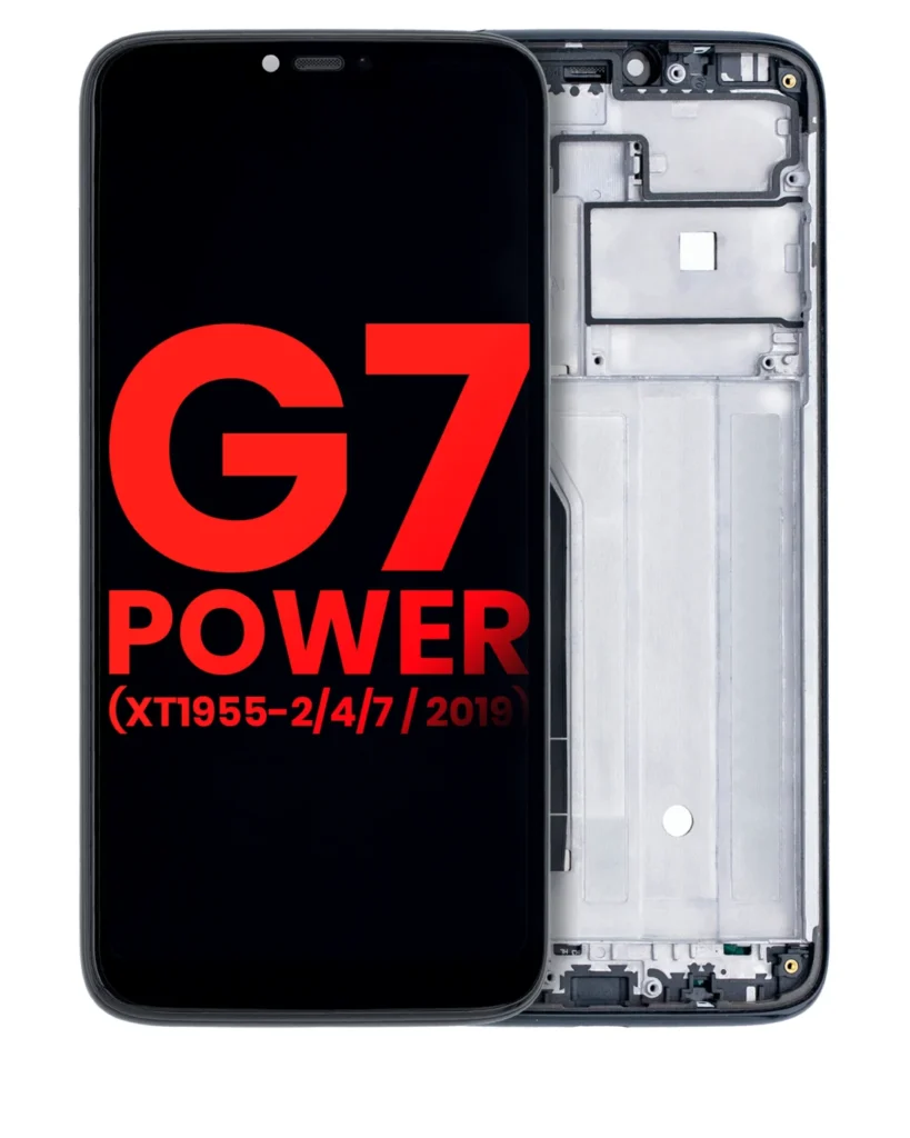 LCD Assembly With Frame For Motorola Moto G7 Power (XT1955-1/2/4/7 / 2019) (International Version) (154MM) (Aftermarket Plus) (Ceramic Black)