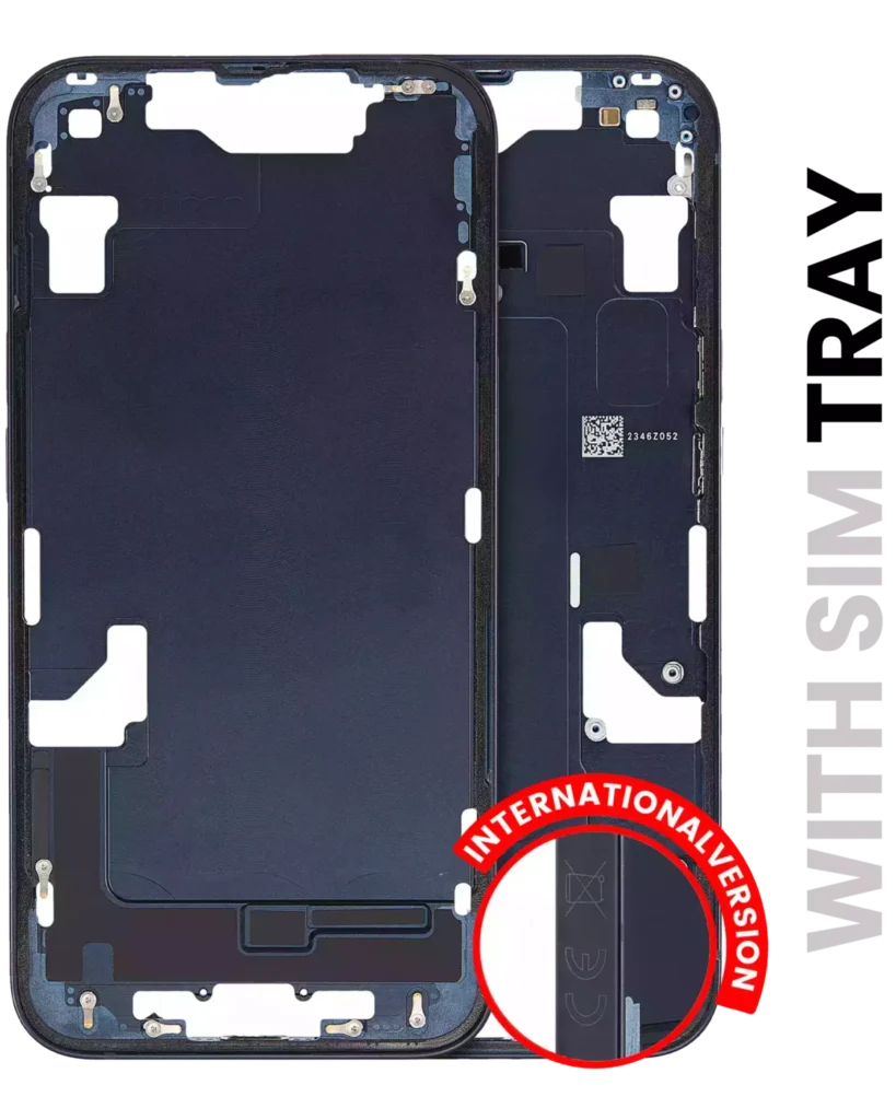 Mid-Frame Housing W/ Small Parts For iPhone 14 (EU / Global Version) (Used OEM Pull: Grade A) (Midnight)