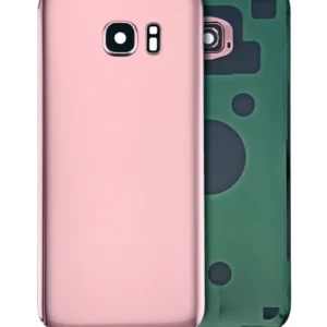 Back Cover Glass With Camera Lens For Samsung Galaxy S7 Edge (No Logo) (Aftermarket Plus) (Rose Pink)
