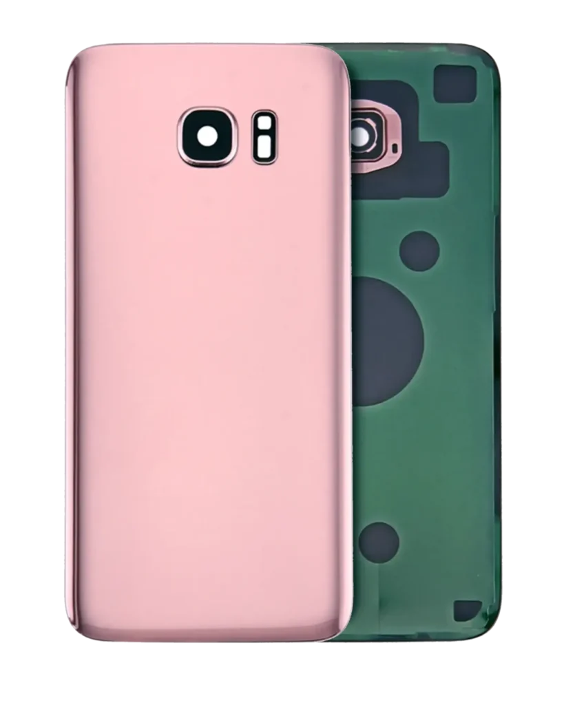 Back Cover Glass With Camera Lens For Samsung Galaxy S7 Edge (No Logo) (Aftermarket Plus) (Rose Pink)