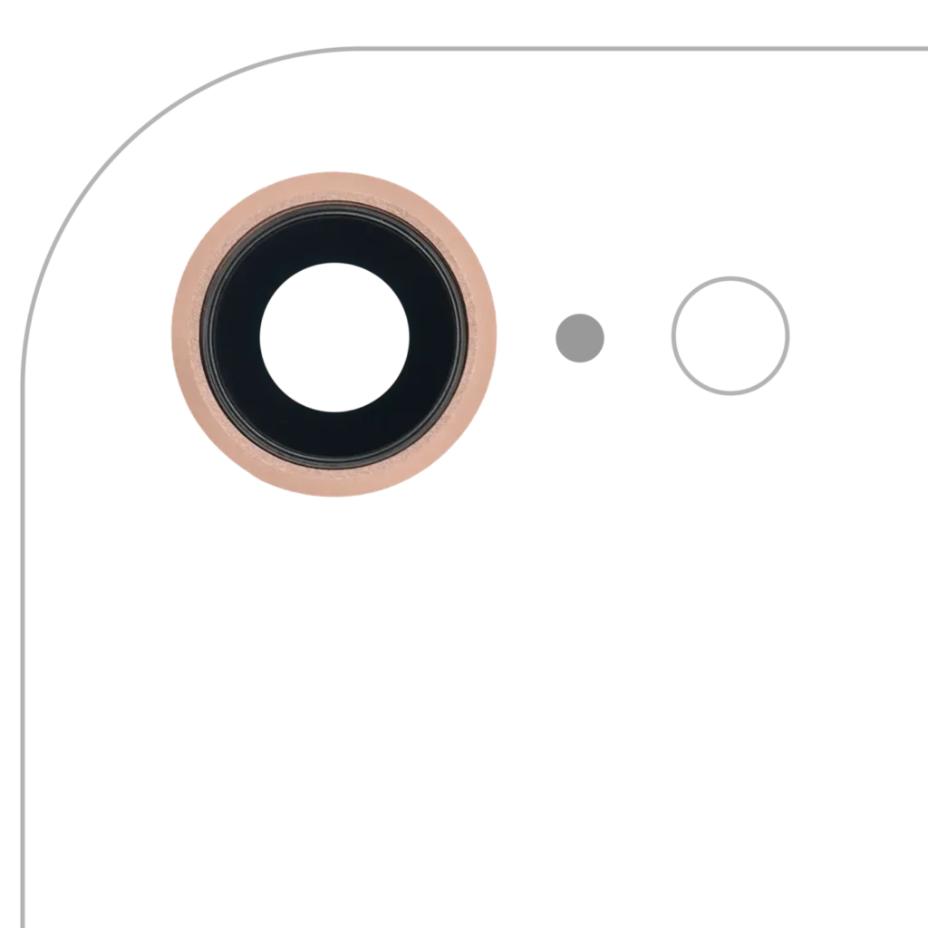 Back Camera Lens With Bracket & Bezel For iPhone 8 (Gold) (10 Pack)