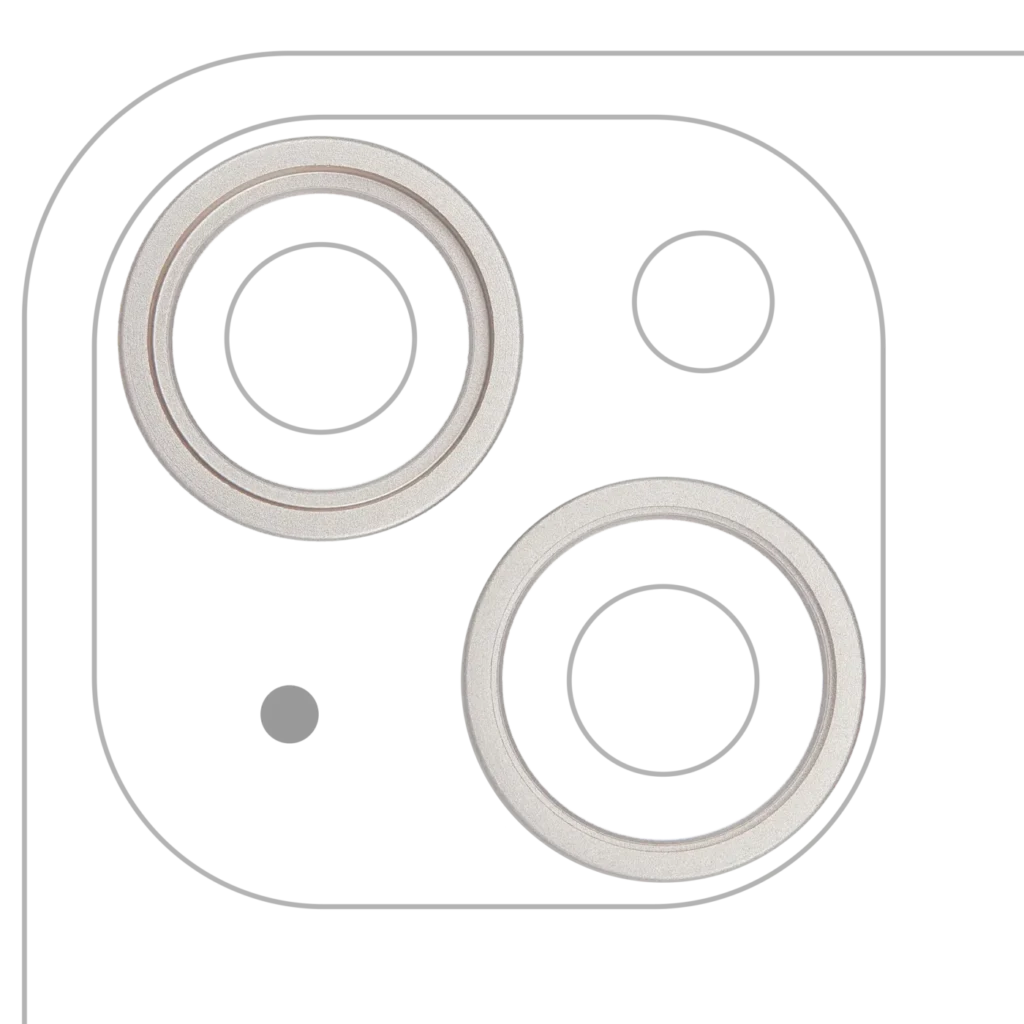 Back Camera Bezel Ring Only For iPhone 14 / 14 Plus (Starlight) (2 Piece Set)