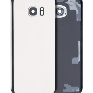 Back Cover Glass With Camera Lens For Samsung Galaxy S7 Edge (No Logo) (Aftermarket Plus) (White)