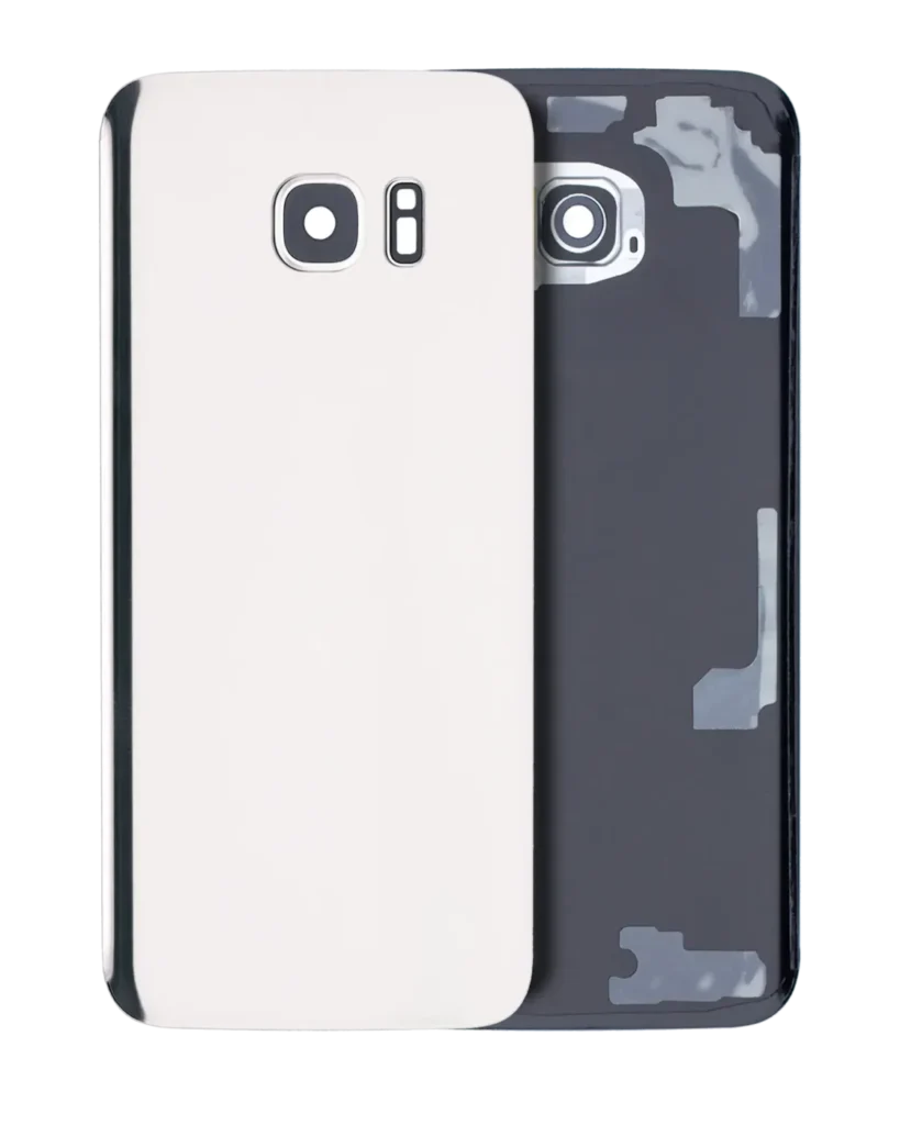 Back Cover Glass With Camera Lens For Samsung Galaxy S7 Edge (No Logo) (Aftermarket Plus) (White)