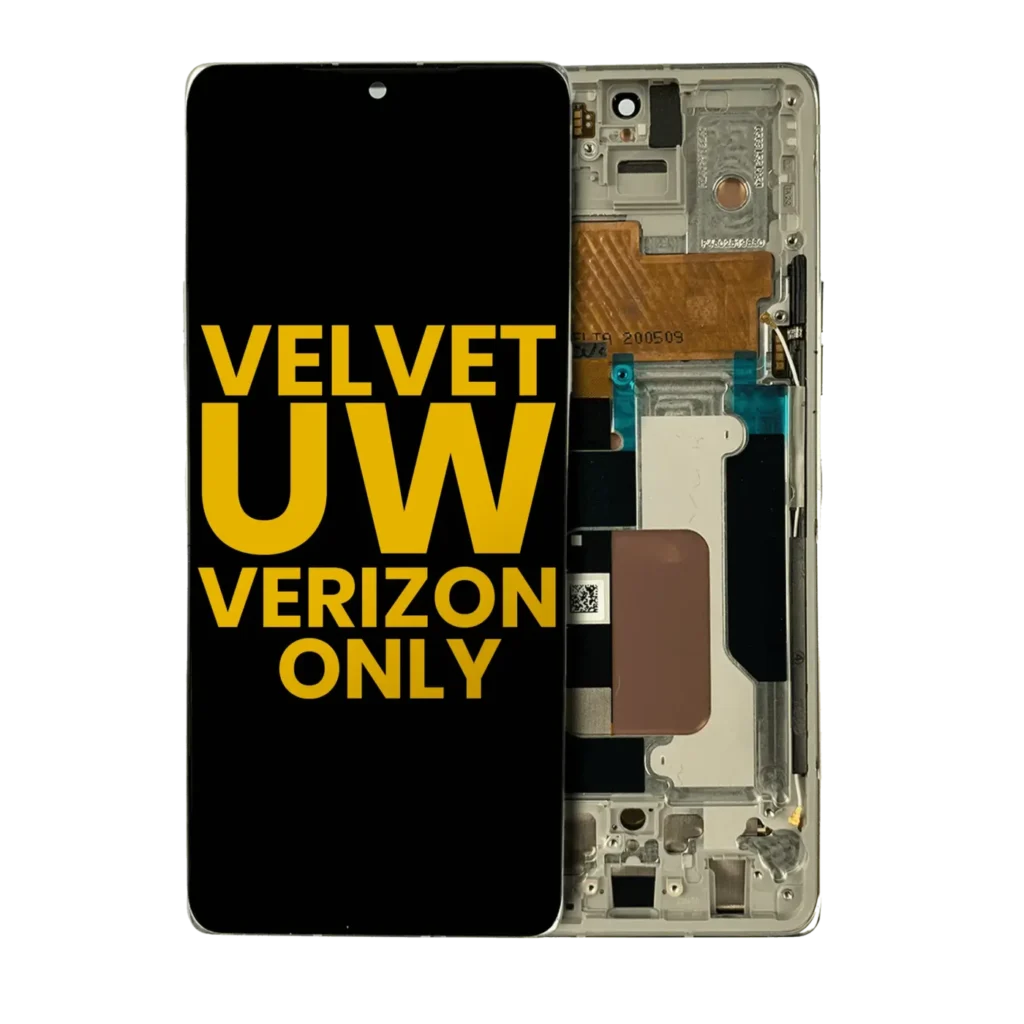 OLED Assembly With Frame For LG Velvet 5G (Verizon 5G UW Frame Only) (Refurbished) (Silver)