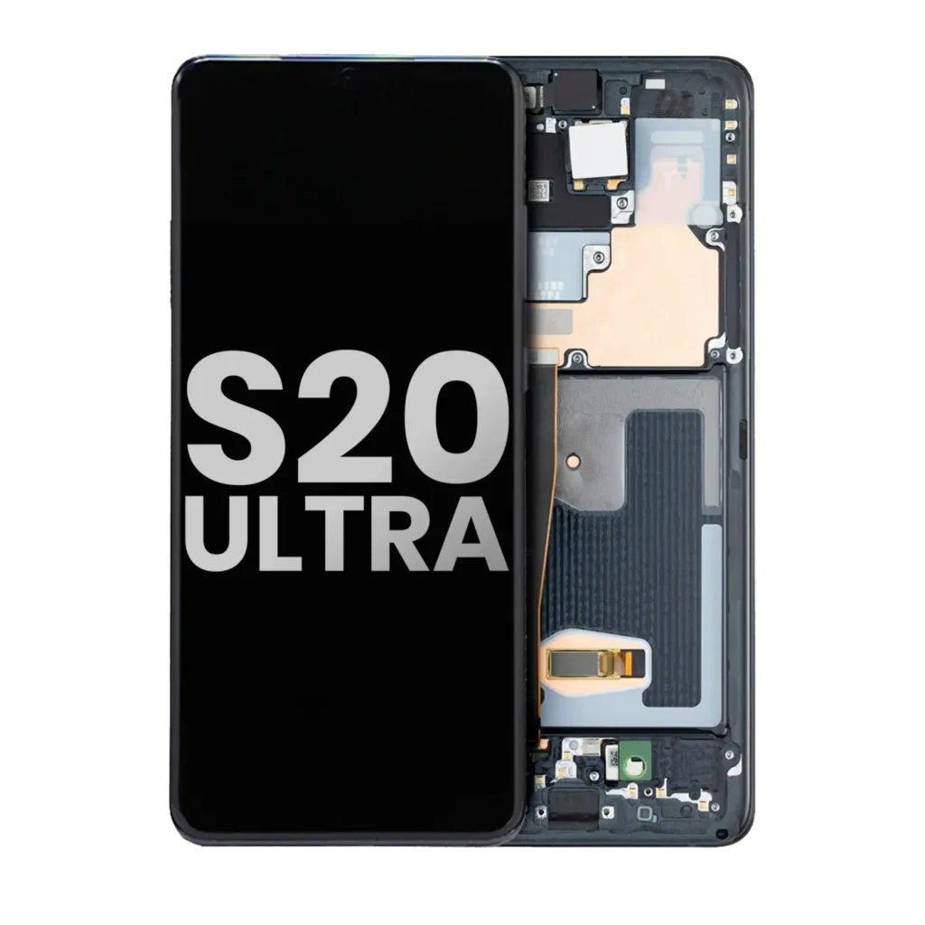 OLED Assembly With Frame For Samsung Galaxy S20 Ultra 5G (Used OEM Pull: Grade A) (Cosmic Black)