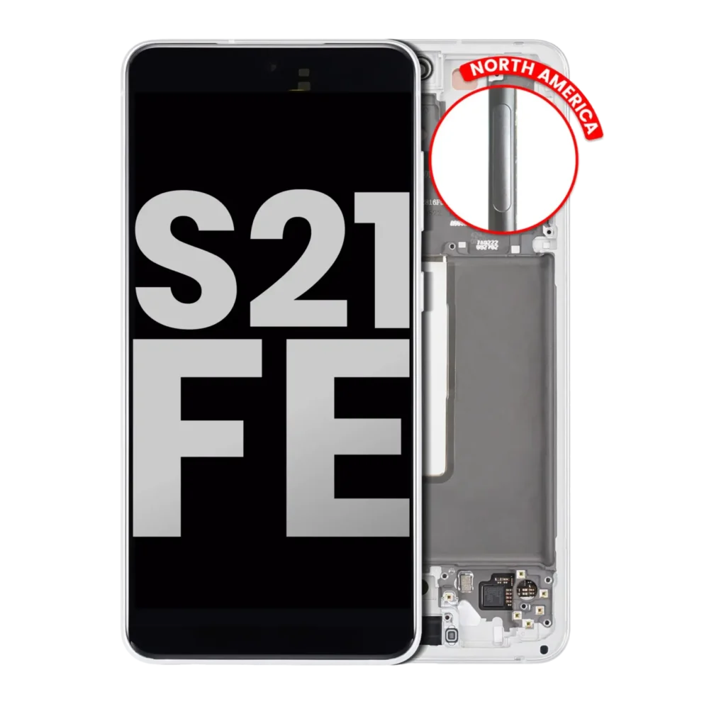 OLED Assembly With Frame For Samsung Galaxy S21 FE 5G (US & International) (Used OEM Pull: Grade B/C) (White)