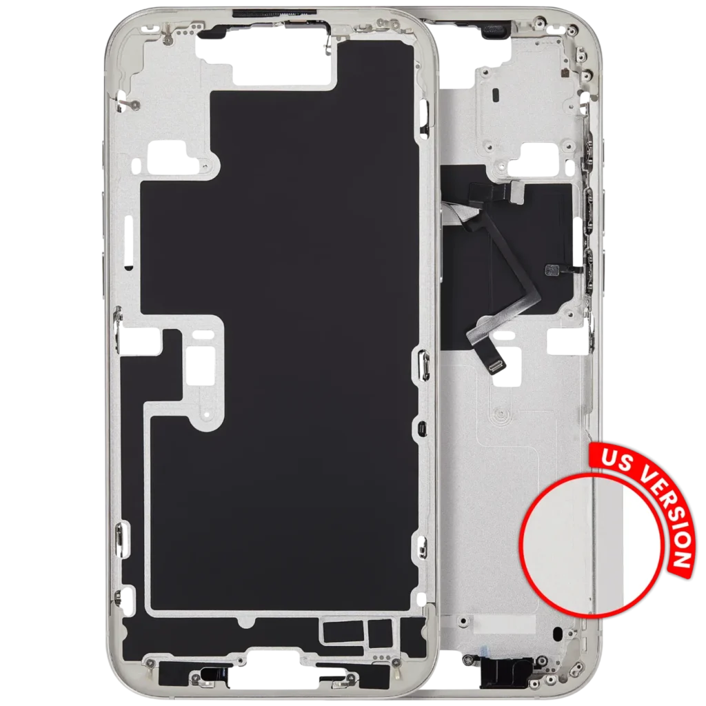 Mid-Frame Housing With Power And Volume Button For iPhone 16 Pro Max (US Version) (Aftermarket Plus) (White Titanium)