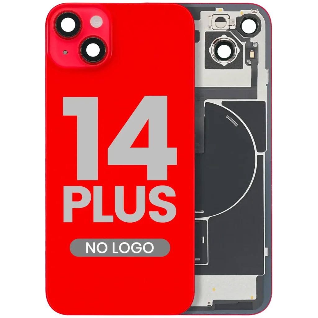 Back Glass w/ MagSafe Magnet & NFC & Flashlight Flex For iPhone 14 Plus (Aftermarket) (No Logo) (Red)