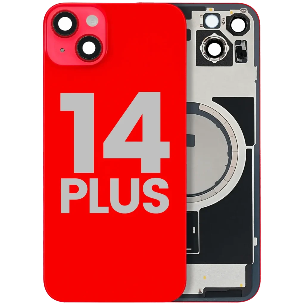 Back Glass w/ MagSafe Magnet For iPhone 14 Plus (Used OEM Pull: Grade A) (Red)