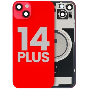 Back Glass w/ MagSafe Magnet For iPhone 14 Plus (Used OEM Pull: Grade A) (Red)