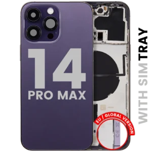 Back Housing W/ Small Parts For iPhone 14 Pro Max (EU / Global Version) (Used OEM Pull: Grade B) (Deep Purple)