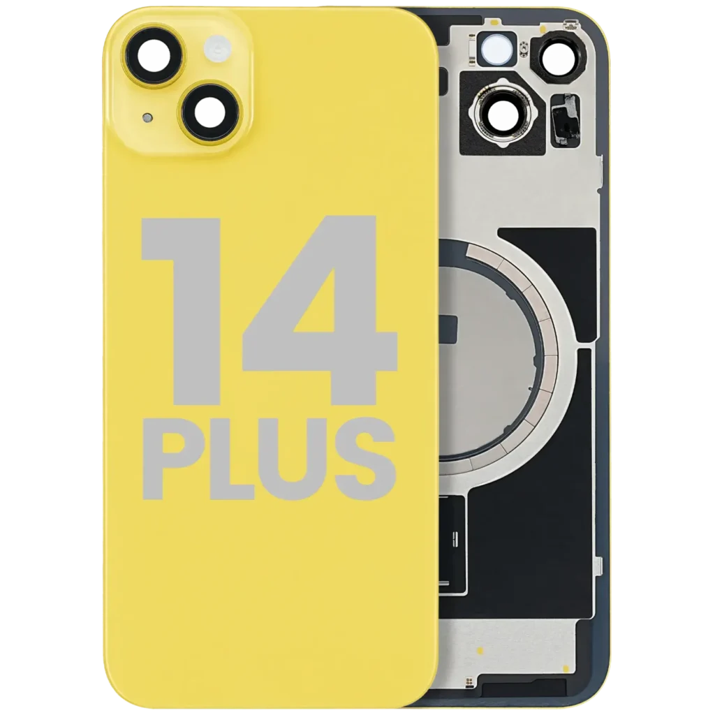 Back Glass w/ MagSafe Magnet For iPhone 14 Plus (Used OEM Pull: Grade B) (Yellow)