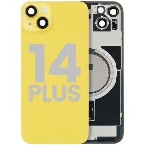 Back Glass w/ MagSafe Magnet For iPhone 14 Plus (Used OEM Pull: Grade B) (Yellow)