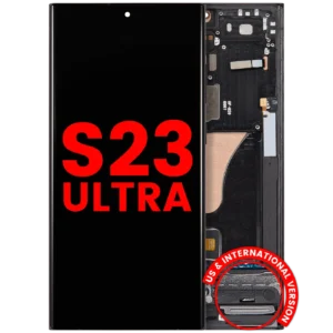 OLED Assembly With Frame For Samsung Galaxy S23 Ultra (US & International) (Aftermarket Plus) (Graphite)