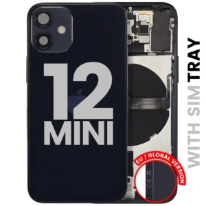 Back Housing W/ Small Parts For iPhone 12 Mini (EU / Global Version) (Used OEM Pull: Grade A) (Black)