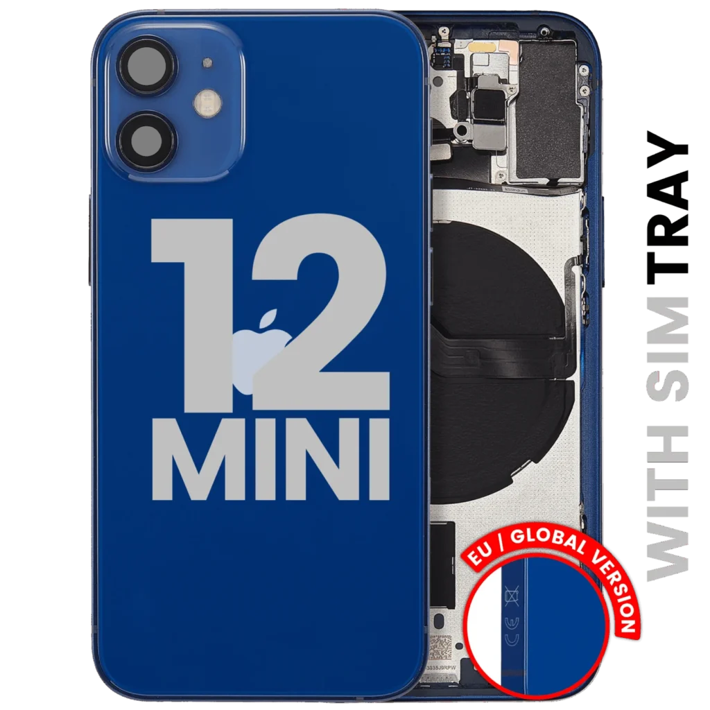 Back Housing W/ Small Parts For iPhone 12 Mini (EU / Global Version) (Used OEM Pull: Grade C) (Blue)