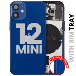 Back Housing W/ Small Parts For iPhone 12 Mini (EU / Global Version) (Used OEM Pull: Grade C) (Blue)