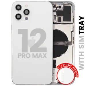 Back Housing W/ Small Parts For iPhone 12 Pro Max (EU / Global Version) (Used OEM Pull: Grade A) (Silver)