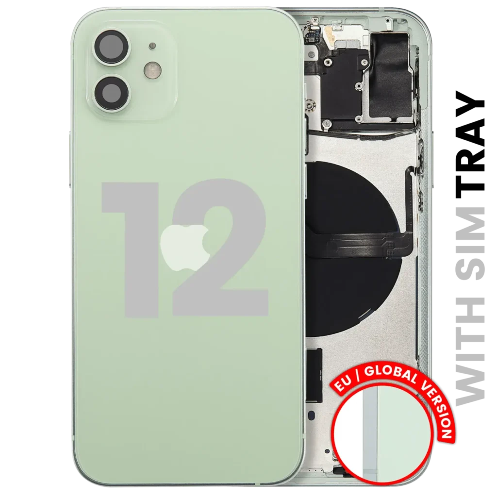 Back Housing W/ Small Parts For iPhone 12 (EU / Global Version) (Used OEM Pull: Grade A) (Green)
