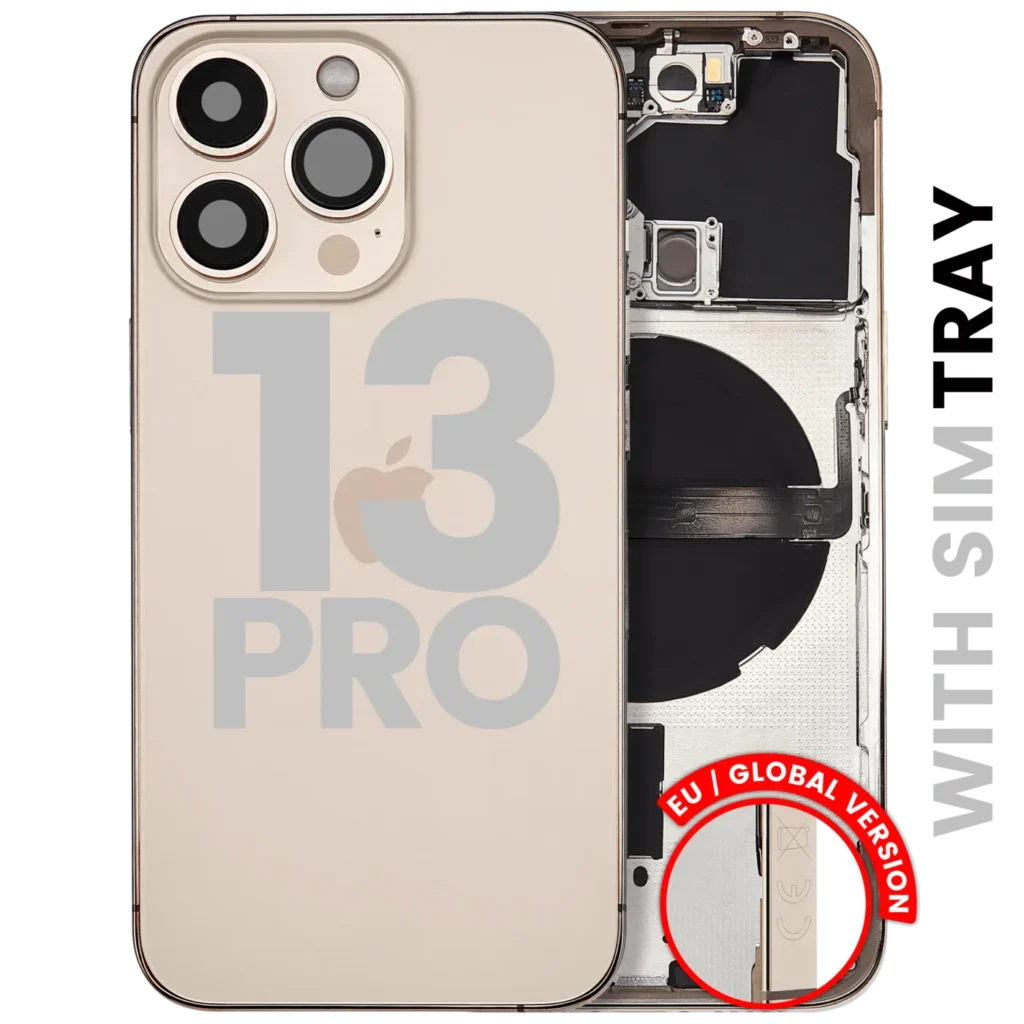 Back Housing W/ Small Parts For iPhone 13 Pro (EU / Global Version) (Used OEM Pull: Grade A) (Gold)