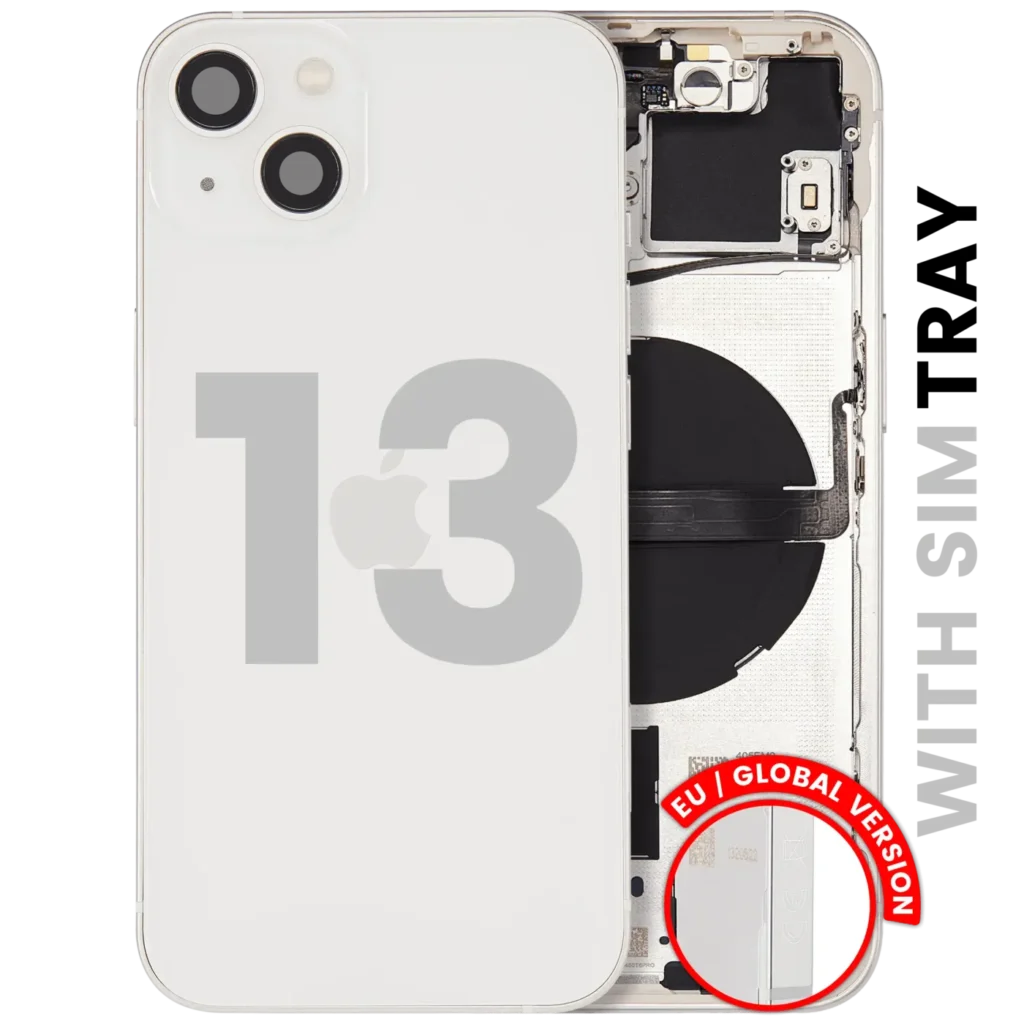 Back Housing W/ Small Parts For iPhone 13 (EU / Global Version) (Used OEM Pull: Grade A) (Starlight)