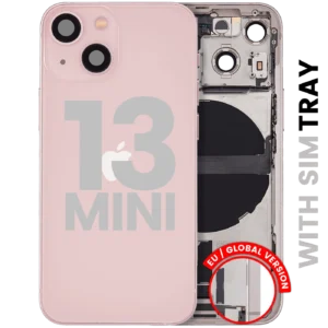 Back Housing W/ Charging Port Flex & Small Parts For iPhone 13 Mini (EU / Global Version) (Used OEM Pull: Grade C) (Pink)