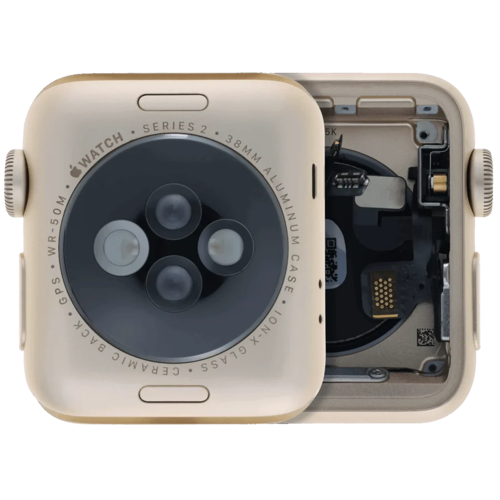 Housing Assembly Compatible For Watch Series 2 (38MM) (Used OEM Pull: Grade A) (Cellular Version) (Aluminum / Gold)