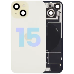 Back Glass w/ MagSafe Magnet & NFC & Flashlight Flex For iPhone 15 (Service Pack) (Yellow)