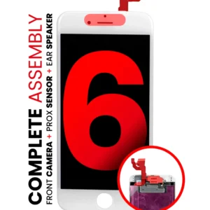 Complete LCD Assembly For iPhone 6 (With Front Camera: Prox Sensor & Earpiece Speaker) (Aftermarket Pro: XO7) (White)