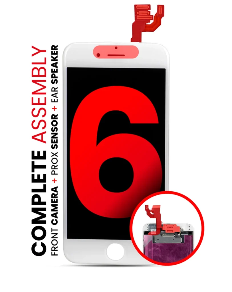 Complete LCD Assembly For iPhone 6 (With Front Camera: Prox Sensor & Earpiece Speaker) (Aftermarket Pro: XO7) (White)