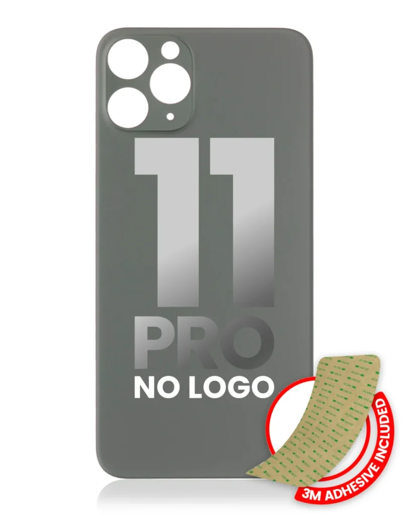 Back Glass With 3M Adhesive For iPhone 11 Pro (No Logo) (Large Camera Hole) (Midnight Green)
