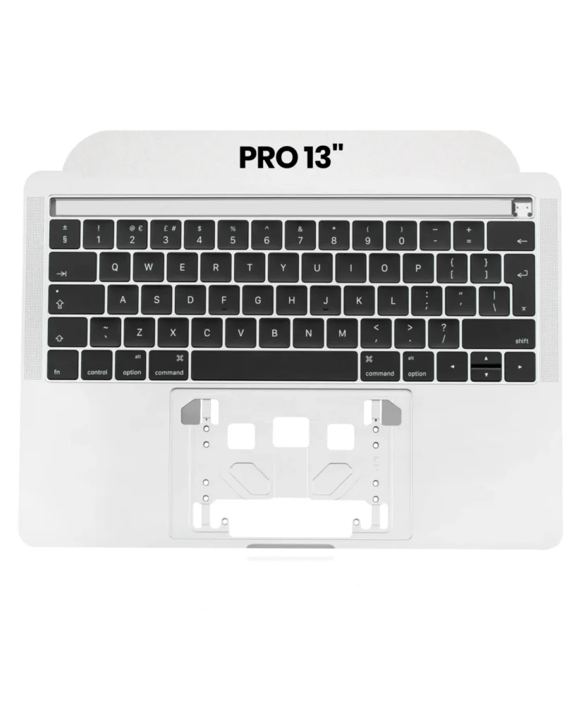 Top Case with Keyboard (ISO UK) For MacBook Pro 13" A1989 (2018-2019) (Used OEM Pull: Grade A) (Silver)