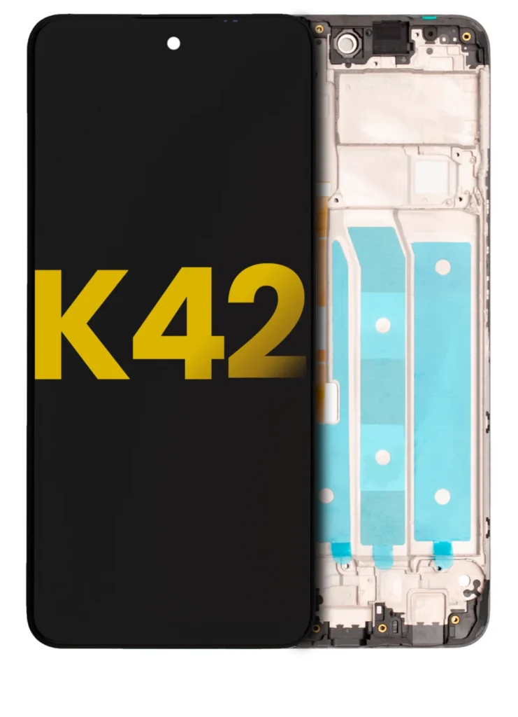 LCD Assembly With Frame For LG K42 (Refurbished) (Black)