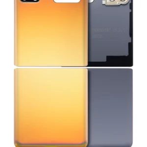 Top & Bottom Back Cover Glass With Camera Lens For Samsung Galaxy Z Flip 4G / Z Flip 5G (Aftermarket Plus) (Mirror Gold)