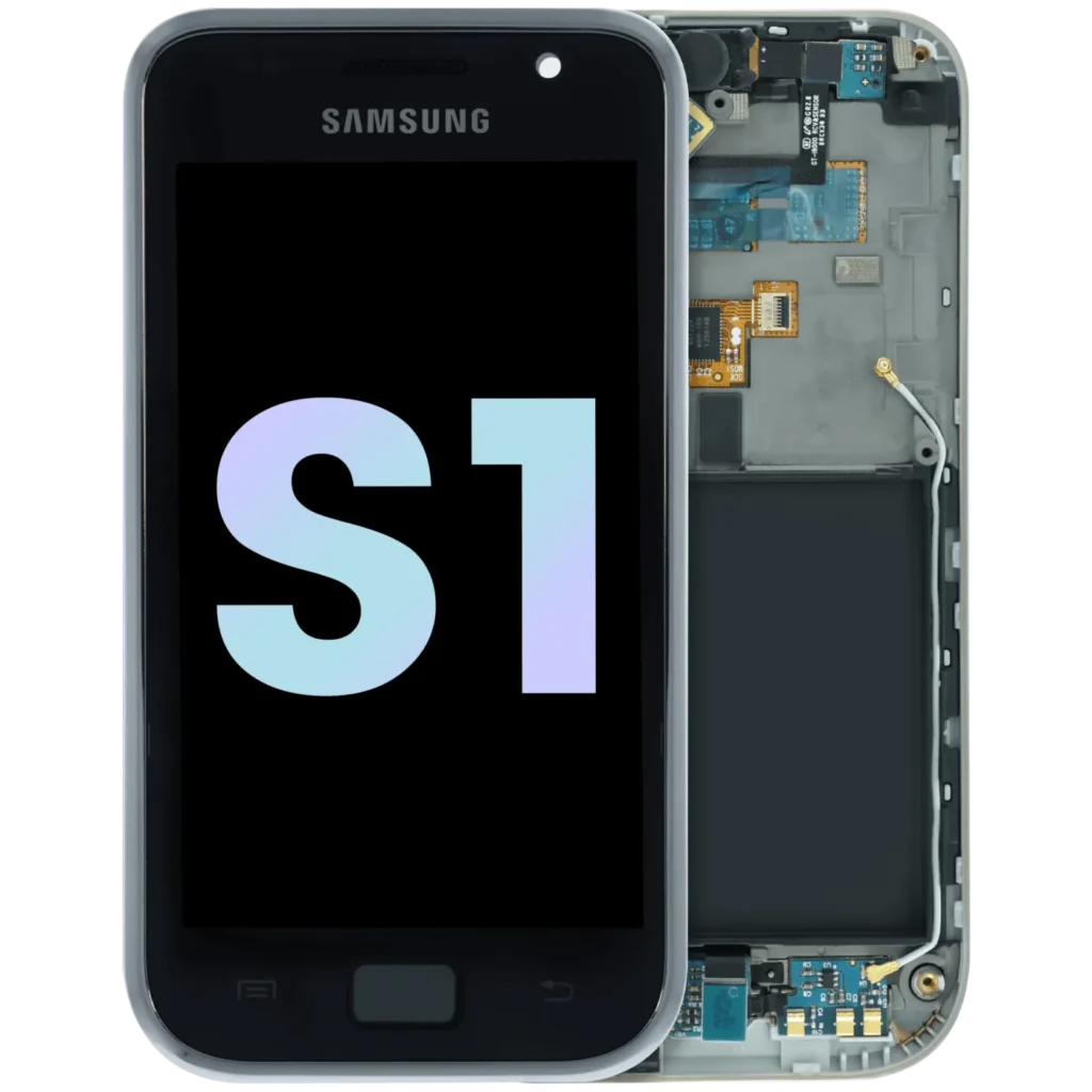 LCD Assembly With Frame For Samsung Galaxy S1 (Service Pack) (White)
